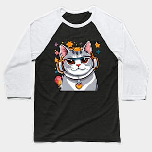 cat funny ilustrator Baseball T-Shirt